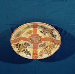 Vase funéraire trouvé dans une tombe de Balamku, Péninsule du Yucatán, Mexique, Période Classique Ancienne (300-600 AD)